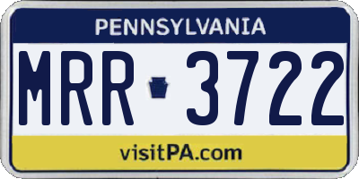PA license plate MRR3722