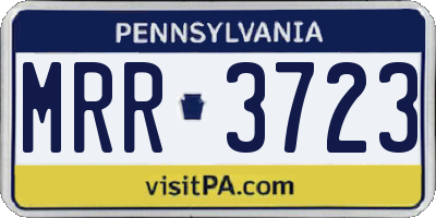 PA license plate MRR3723