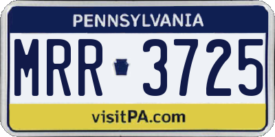 PA license plate MRR3725