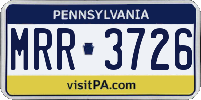 PA license plate MRR3726