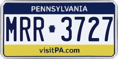 PA license plate MRR3727