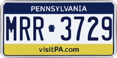 PA license plate MRR3729