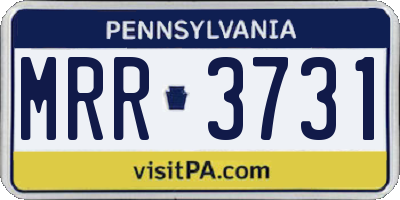 PA license plate MRR3731