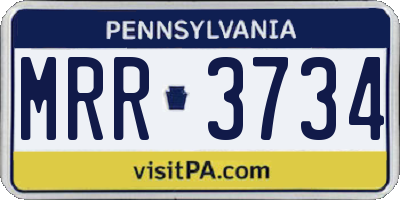 PA license plate MRR3734