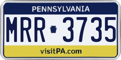 PA license plate MRR3735