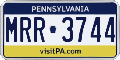 PA license plate MRR3744