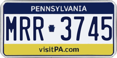 PA license plate MRR3745