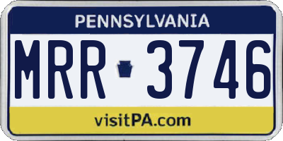 PA license plate MRR3746