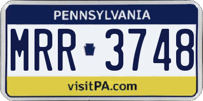 PA license plate MRR3748