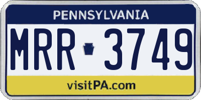 PA license plate MRR3749