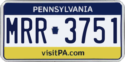 PA license plate MRR3751