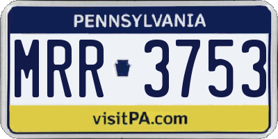 PA license plate MRR3753