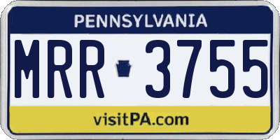 PA license plate MRR3755
