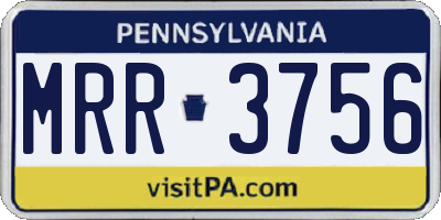PA license plate MRR3756