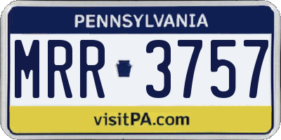 PA license plate MRR3757