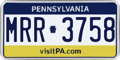 PA license plate MRR3758