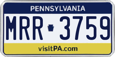 PA license plate MRR3759