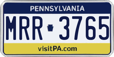 PA license plate MRR3765