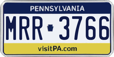 PA license plate MRR3766