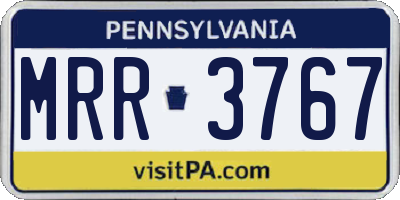 PA license plate MRR3767