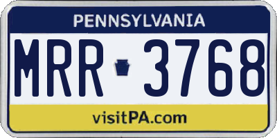 PA license plate MRR3768