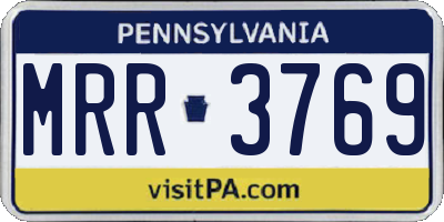 PA license plate MRR3769