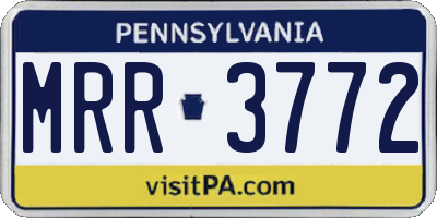 PA license plate MRR3772