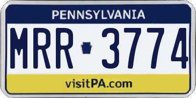 PA license plate MRR3774