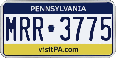PA license plate MRR3775