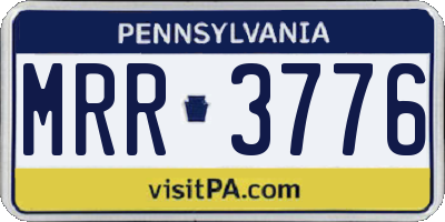 PA license plate MRR3776