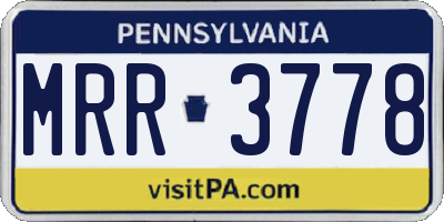 PA license plate MRR3778
