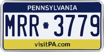 PA license plate MRR3779