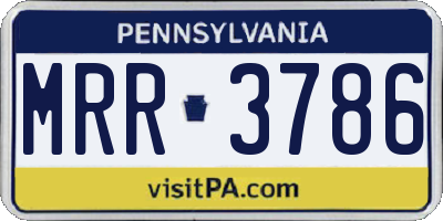 PA license plate MRR3786