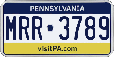 PA license plate MRR3789