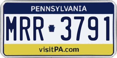 PA license plate MRR3791