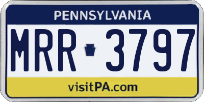 PA license plate MRR3797
