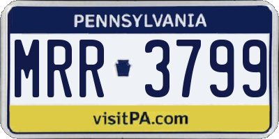 PA license plate MRR3799
