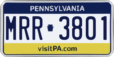 PA license plate MRR3801