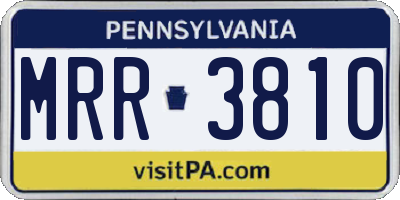 PA license plate MRR3810