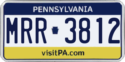 PA license plate MRR3812