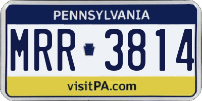 PA license plate MRR3814