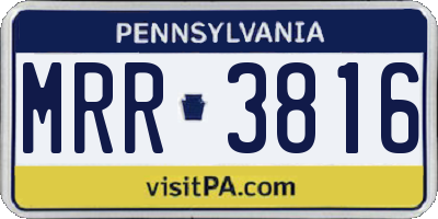 PA license plate MRR3816