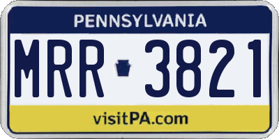 PA license plate MRR3821
