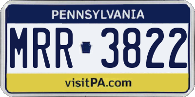 PA license plate MRR3822