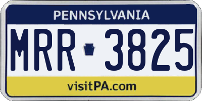 PA license plate MRR3825