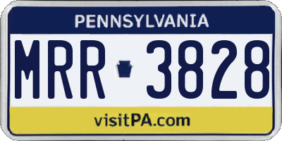 PA license plate MRR3828