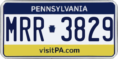 PA license plate MRR3829