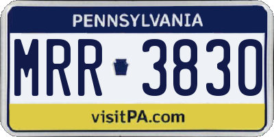 PA license plate MRR3830