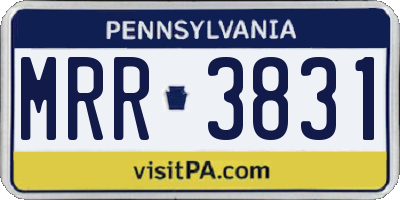 PA license plate MRR3831