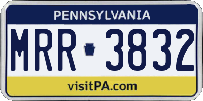 PA license plate MRR3832